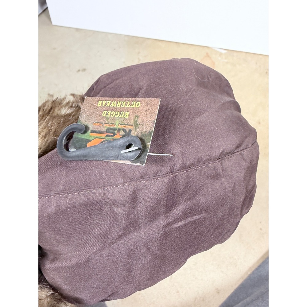 KIS Rugged Winter Trapper‎ Hat Brown Faux Fur Ear Flaps Warm Cold Weather - Picture 5 of 5